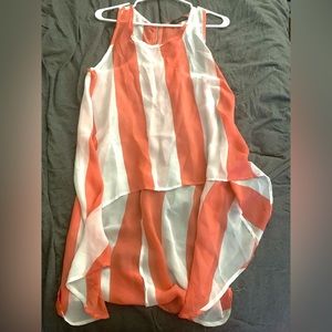 White and orange/blush high/low top,size medium
